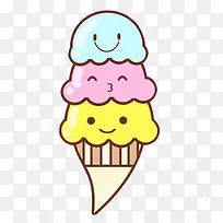 3个可爱冰淇淋球