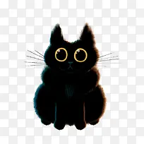 黑色猫咪插画