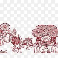 中国风传统艺术剪纸艺术中秋元素
