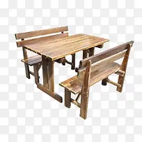 碳化木快餐桌椅