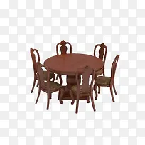 立面家具古铜色餐桌