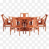 实物红木家具餐桌餐椅