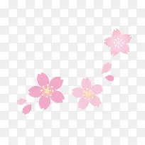 手绘美丽粉色小花装饰