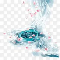 唯美古风水彩插画