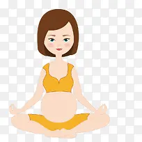 彩绘卡通孕妇瑜伽广告