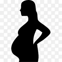 孕妇妈妈感恩人物剪影