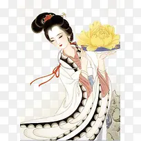 手绘唐代仕女画像