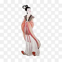 手绘魏晋侍女服饰