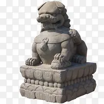 石狮戏球雕像png