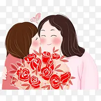 母亲节卡通手绘插画