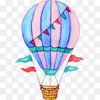 卡通手绘美丽的降落伞