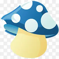 矢量图蓝色斑点小蘑菇