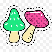 卡通彩色蘑菇