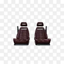 两个皮质红色舒适汽车座椅
