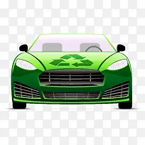 绿色环保卡通汽车图