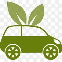 卡通绿色节能环保汽车图