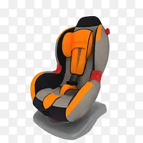 灰橘色舒适儿童汽车座椅