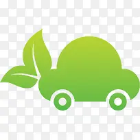 绿色树叶环保汽车
