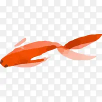 红色水墨鲤鱼矢量图