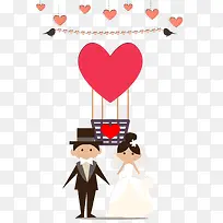 手绘浪漫甜蜜婚庆婚礼卡通人偶