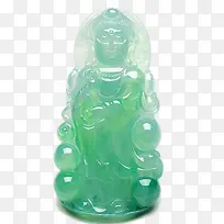 阳绿翡翠观音玉器