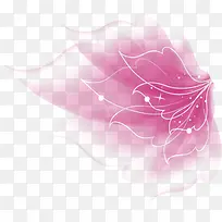 粉色半透明花朵海报
