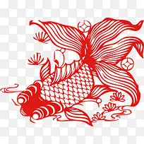 剪纸金鱼