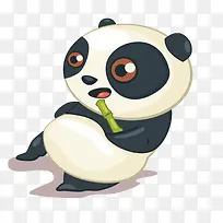 拿着竹子的熊猫设计