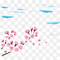 白云和樱花