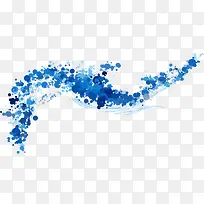 蓝色手绘圆点海浪
