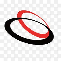 矢量卡通扁平化黑红logo圆环