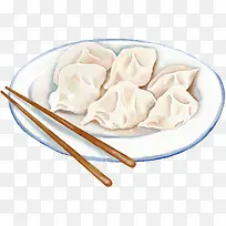 白色盘装日常水饺
