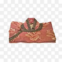 红色手绘花卉底纹旗袍
