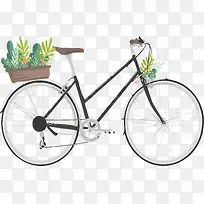 载着盆栽的自行车