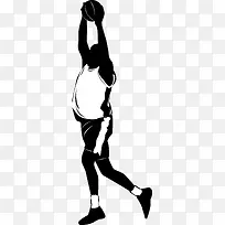 黑色扁平篮球运动员