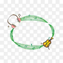 绿色音乐花边