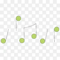 几个绿色的跳动的音乐符号