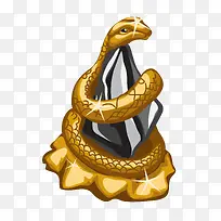 矢量金色蛇像雕塑PNG免费下载