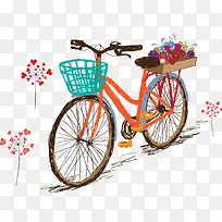 卡通彩色的自行车设计