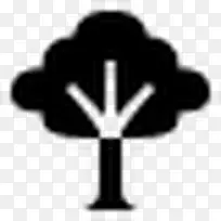 树简单的黑色iphonemini图标