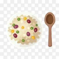 卡通扬州炒饭矢量图