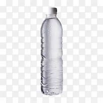 透明解渴白色瓶盖带水珠的塑料瓶