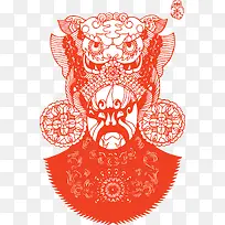 中国古典艺术脸谱剪纸