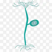蓝色矢量树状神经细胞