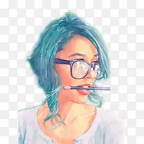 文艺青年插画