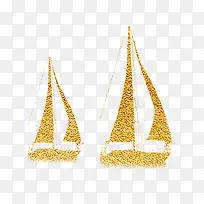 金色金光闪闪的帆船