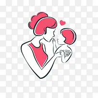 母婴插画矢量图