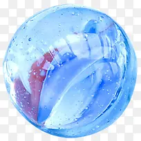童年游戏玩具蓝色透明玻璃弹珠