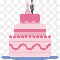 粉红色结婚蛋糕