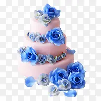 蓝玫瑰婚礼花式蛋糕